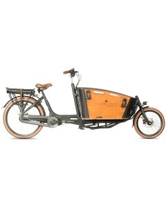 VOGUE Carry 2 elektrische bakfiets Zwart/Bruin/Zwart model 2023