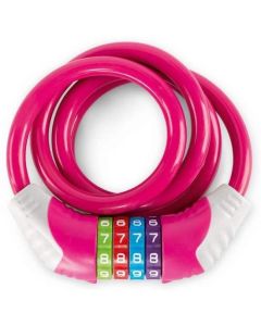 PUKY kabelslot met cijferslot – roze 120 cm