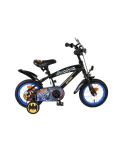 Volare Batman kinderfiets 12 inch zwart - Zijaanzicht met Batman logo | Bikesland.nl