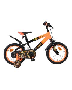 Volare Strike kinderfiets 14 inch zwart oranje - zijaanzicht | Bikesland.nl