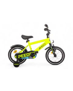 AMIGO Speeder 14 inch jongensfiets geel met zwarte accenten | Bikesland.nl