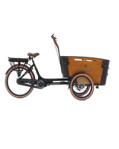 VOGUE Carry 3 elektrische bakfiets Zwart/Bruin/Zwart