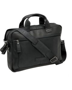 New Looxs laptoptas Luko leer zwart 7.5L 15 inch
