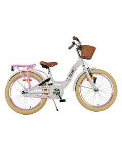 Volare Blossom 20 inch witte meisjesfiets met mandje | Bikesland.nl
