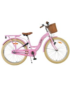 Volare Blossom kinderfiets 24 inch roze met bloemetjes en mandje | Bikesland.nl
