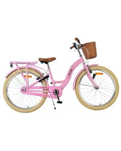 Volare Blossom 24 inch meisjesfiets roze met bloemetjes - Zijaanzicht | Bikesland.nl