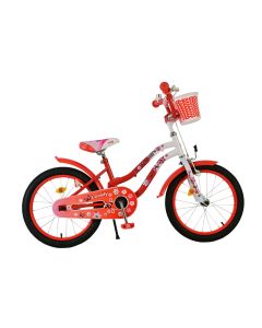 Volare Lovely Kinderfiets 18 inch Rood Wit - Complete fiets met mandje | Bikesland.nl