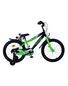 Volare Sportivo 18 inch kinderfiets groen zwart - Complete fiets met zijwieltjes | Bikesland.nl
