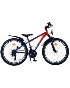 Volare XC Race 24 inch kinderfiets rood/grijs - Stoere mountainbike stijl | Bikesland.nl
